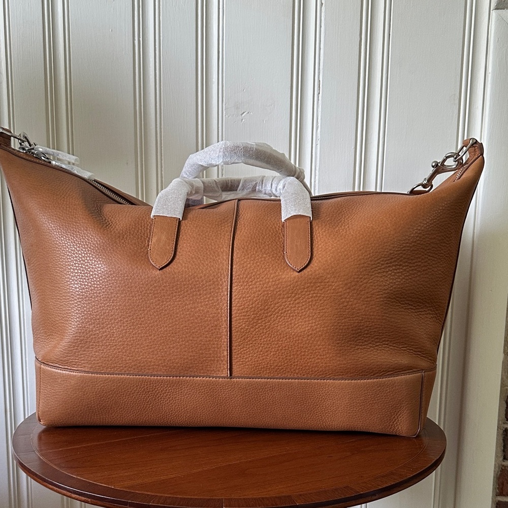 Shinola Classic Canfield Holdall Tan Leather Duffel Bag New! - Picture 3 of 12